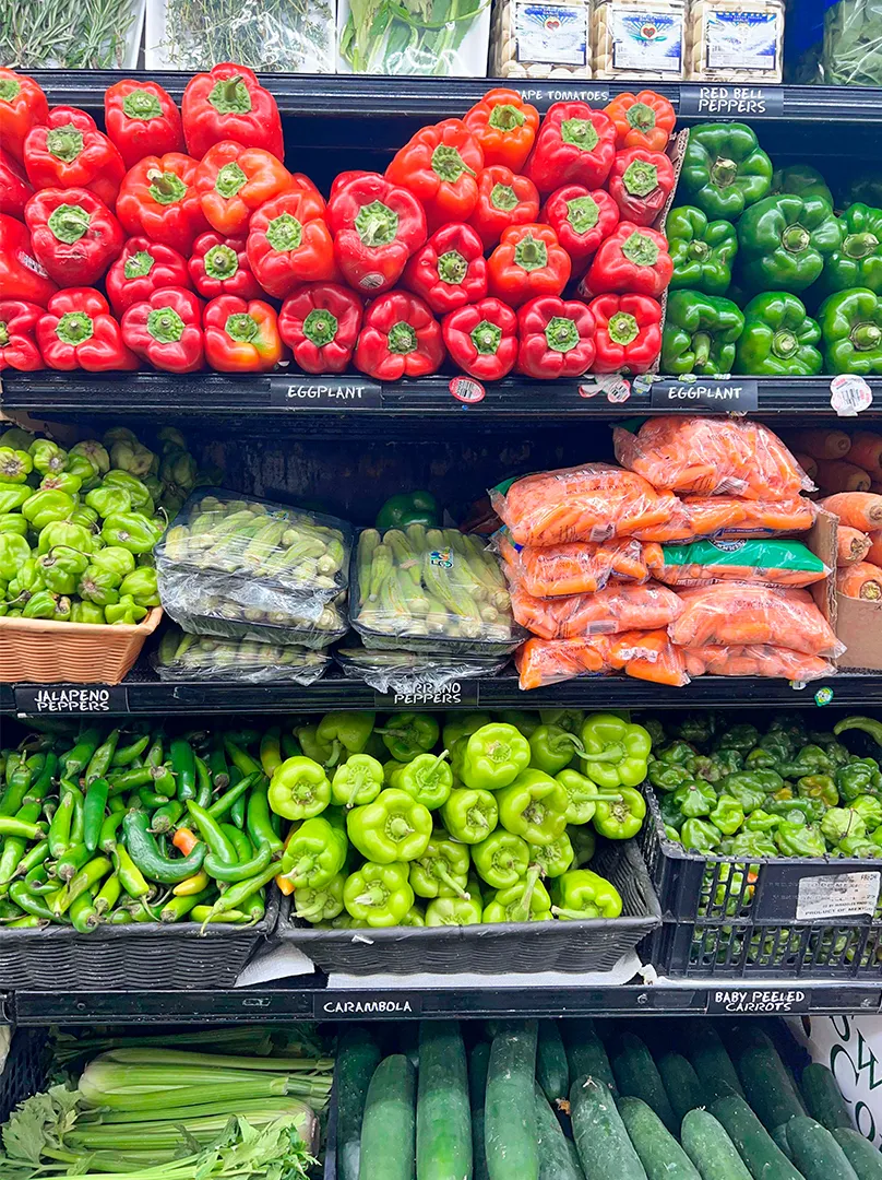 shelf with vegetables