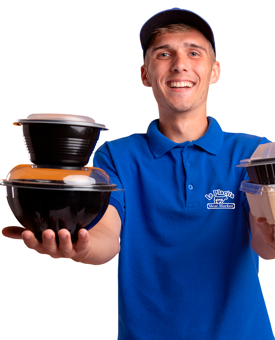 young man holding food in his two hands